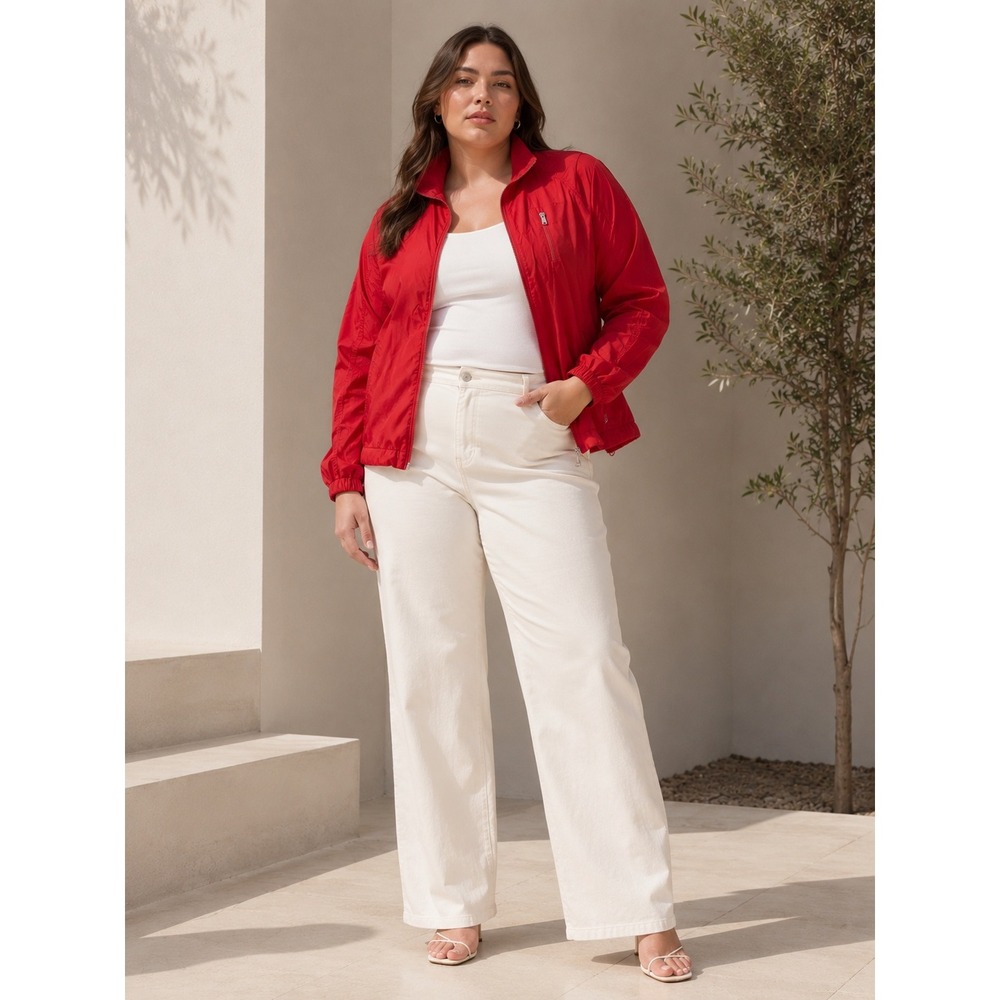Babaton ARITZIA BILES ANORAK Red Lightweight Zip Up Jacket WOMEN XL/XXL VENTED